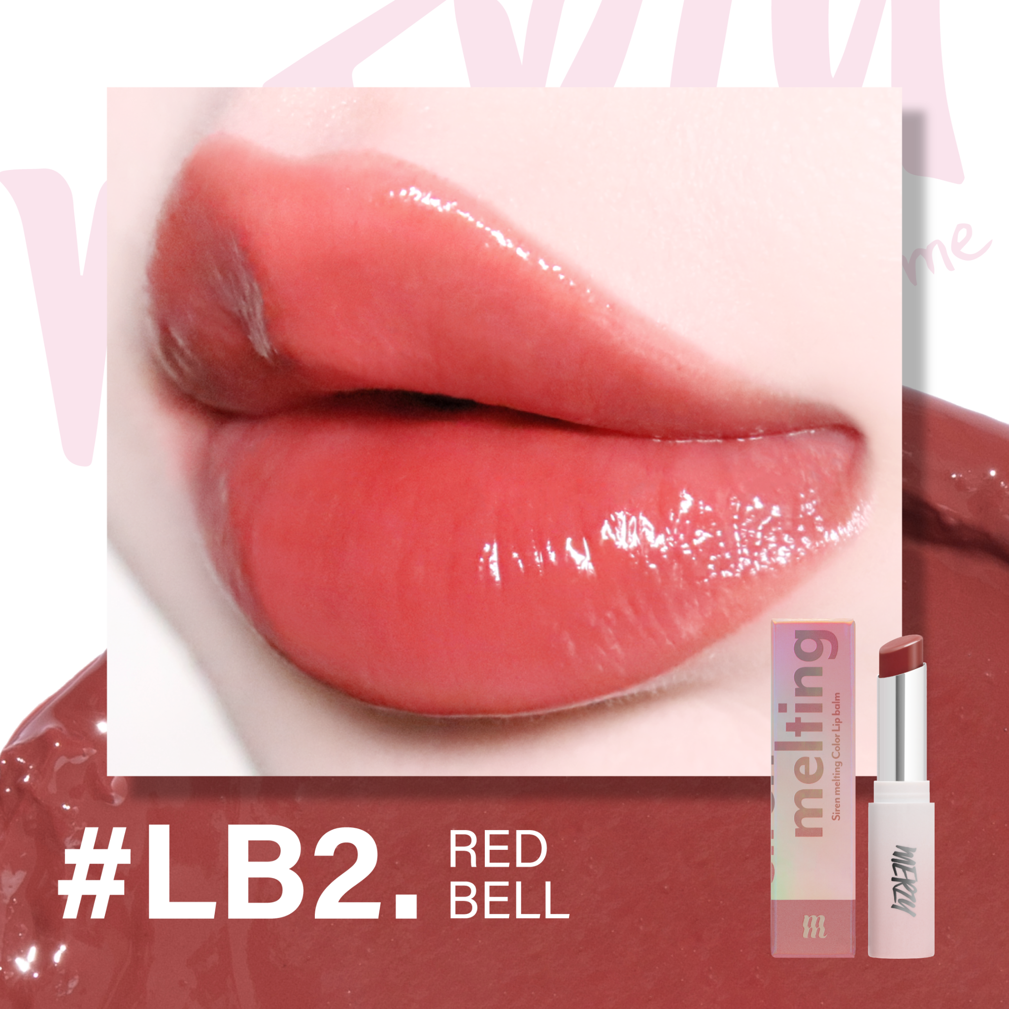 (New) Son Dưỡng Có Màu Merzy Siren Melting Color Lipbalm #LB2 Red Bell