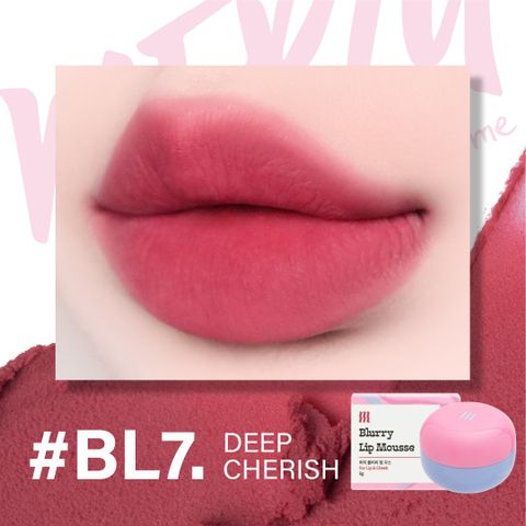 Son Kem Bùn Kiêm Má Hồng Merzy Blurry Lip Mousse #BL7 Deep Cherish