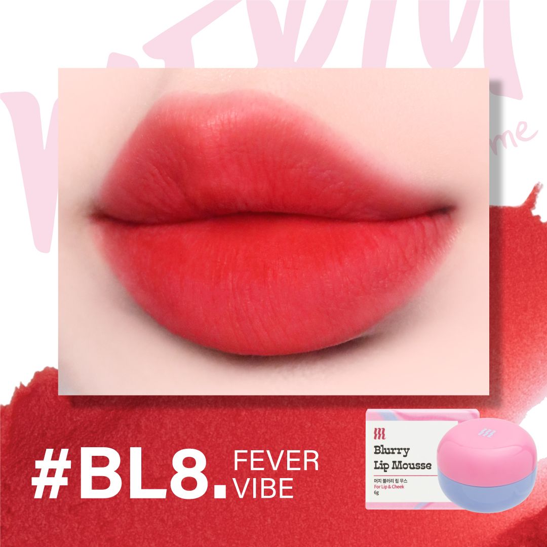 Son Kem Bùn Kiêm Má Hồng Merzy Blurry Lip Mousse #BL8 Fever Vibe