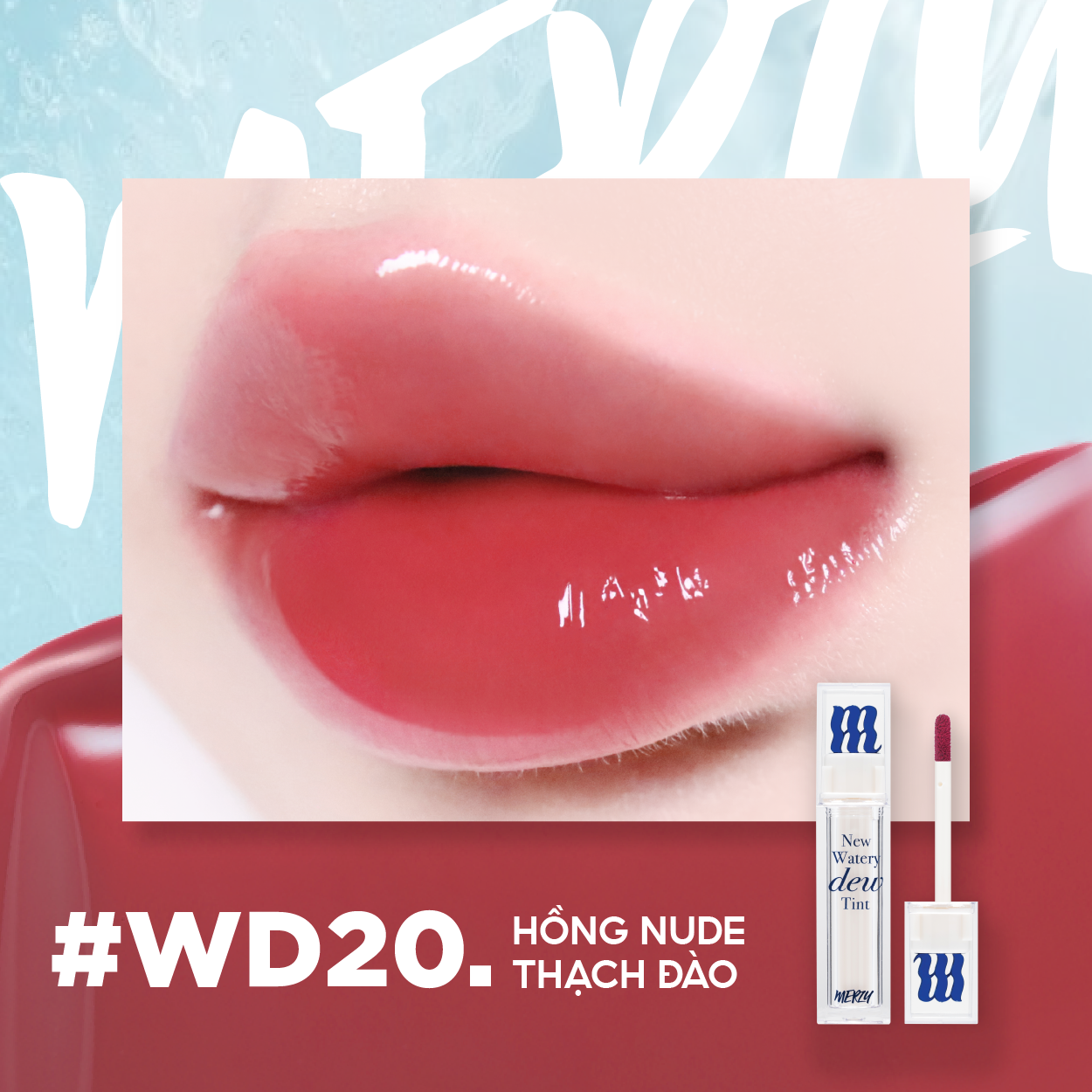 (New Dew) Son Tint Bóng Merzy New Watery Dew Tint #WD20 Misty Wood