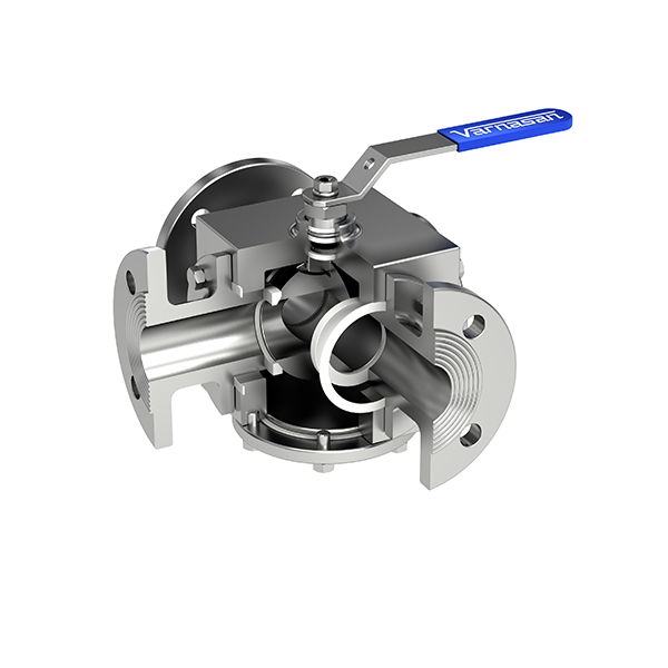 Van bi loại T kết nối bích, 3 WAY T TYPE BALL VALVES