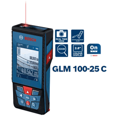 Máy đo khoảng cách laser Bosch GLM 100-25C (Tia laser đỏ)