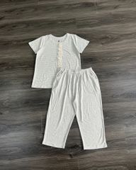 BỘ THUN COTTON LỬNG PHỐI REN UMI YELLOW