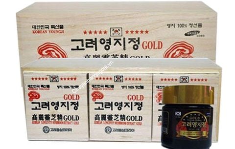 Cao Linh Chi Gold Hộp Gỗ Trắng 3 Lọ x 120Gr Chính Hãng Hàn Quốc