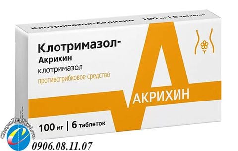 Thuốc Đặt Phụ Khoa Clotrimazole-Akrihin 100mg Hộp 6 Viên Của Nga