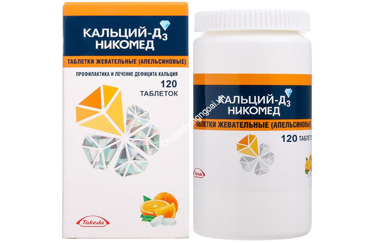 Viên Ngậm Vị Cam Calcium-D3 Nycomed Hộp 120 Viên Của Nga – Chuyên Hàng Ngoại