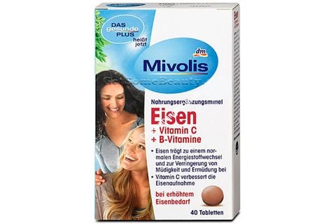 Viên Uống Bổ Sung Sắt Mivolis Eisen + Vitamin C + B Của Đức