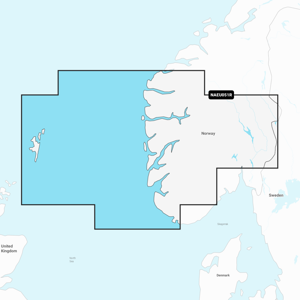 Hải đồ Navionics EU051R - Norway Lista to Sognefjord