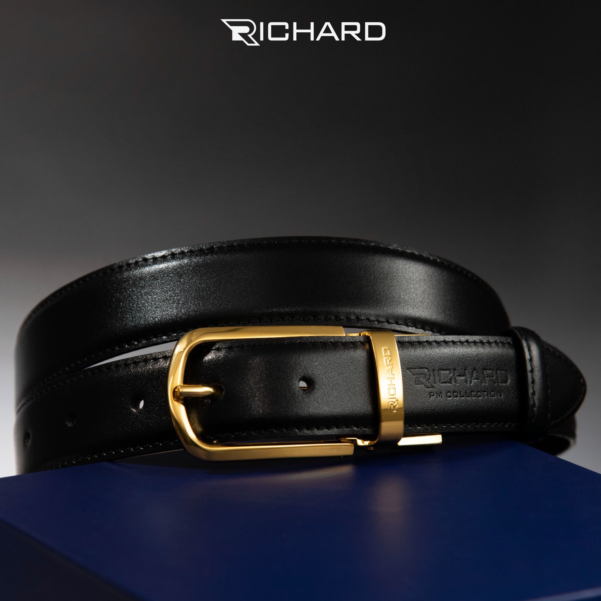 Thắt lưng nam da bò 3.0 cm khóa kim Richard RC004AB