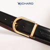 Dây thắt lưng nam da bò hai mặt nâu/đen 3.4cm khoá kim Richard RC057AB