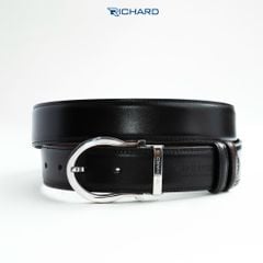 Dây lưng nam da bò 2 mặt nâu/đen 3.4 cm khóa kim Richard RC058BB