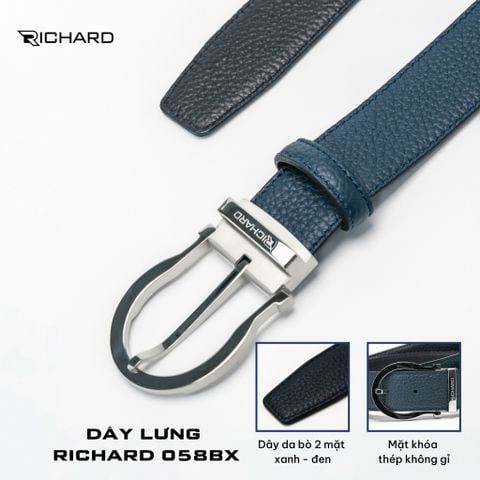 Dây lưng nam da bò cao cấp Richard RC058 ( Mặt khoá thép không gỉ sang trọng)