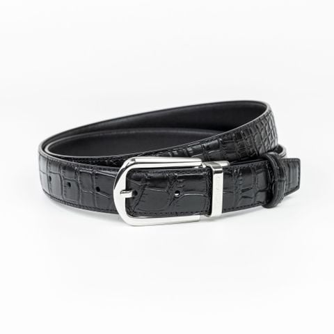 Dây thắt lưng nam da vân cá sấu 3.0cm khoá kim RC110BCS