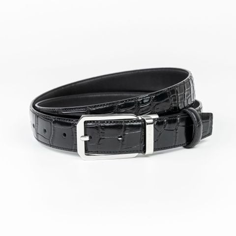 Dây thắt lưng nam da vân cá sấu 3.0cm khoá kim RC111BCS