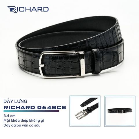 Dây lưng nam da bò cao cấp Richard RC064 ( Mặt khoá thép không gỉ sang trọng)