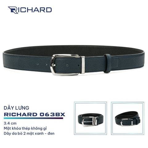 Dây lưng nam da bò cao cấp Richard RC063 ( Mặt khoá thép không gỉ sang trọng)