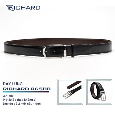 Dây lưng nam da bò cao cấp Richard RC065 ( Mặt khoá thép không gỉ sang trọng)