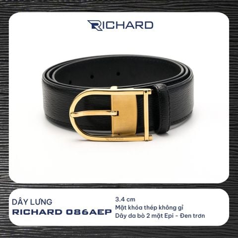 Dây lưng nam da bò cao cấp Richard RC086 ( Mặt khoá thép không gỉ sang trọng)