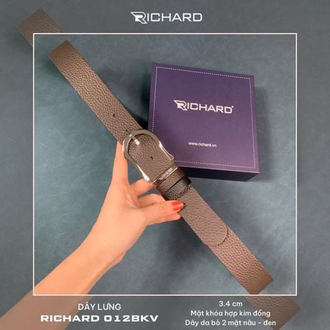 Thắt lưng nam da bò 3.4 cm khóa kim  RC012BKV