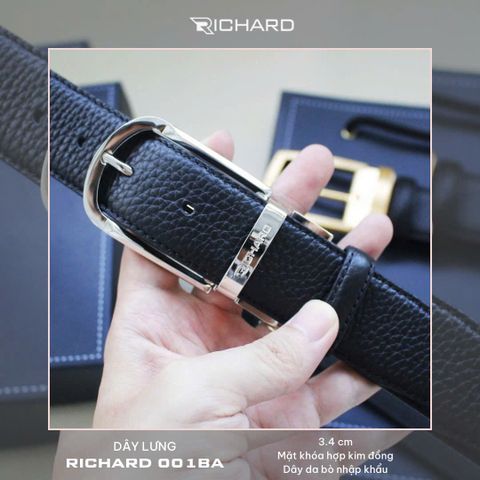 Thắt lưng nam da bò 3.4 cm khóa kim RC001BA