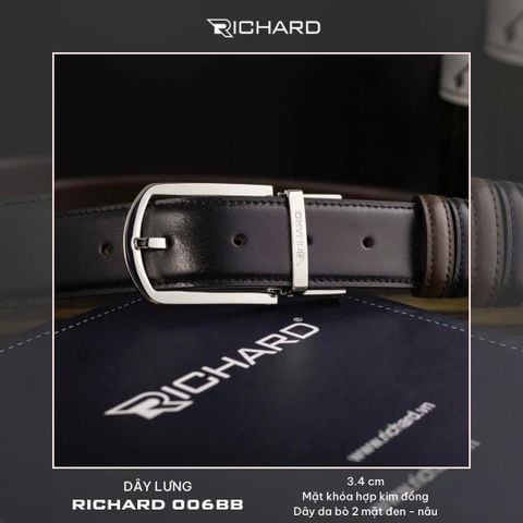 Thắt lưng nam da bò 3.4 cm khóa kim RC006BB