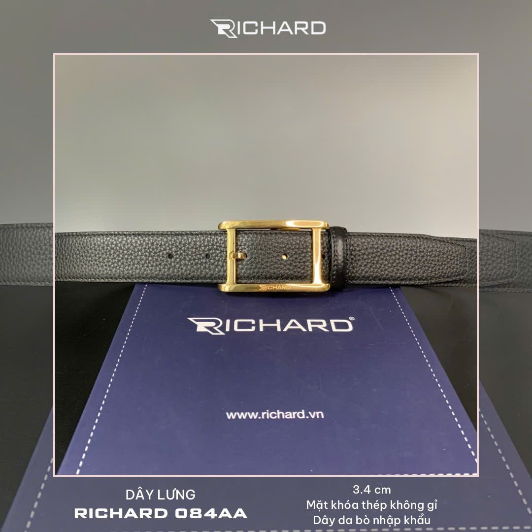 Thắt lưng nam da bò cao cấp Richard RC084 ( Mặt khoá thép không gỉ sang trọng)