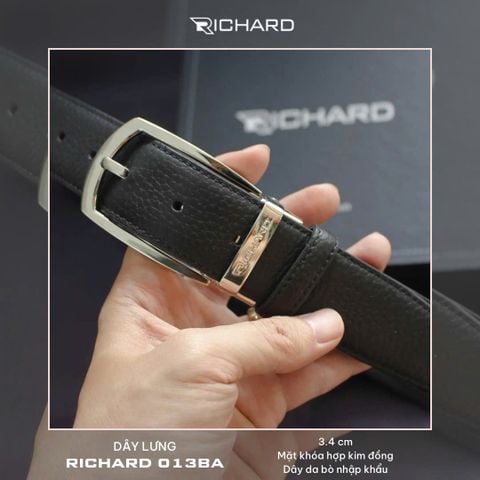 Thắt lưng nam da bò 3.4 cm khóa kim Richard RC013BA