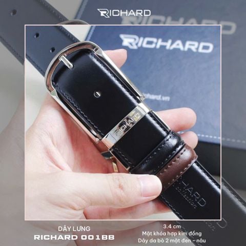 Thắt lưng nam da bò 3.4 cm khóa kim  RC001BB