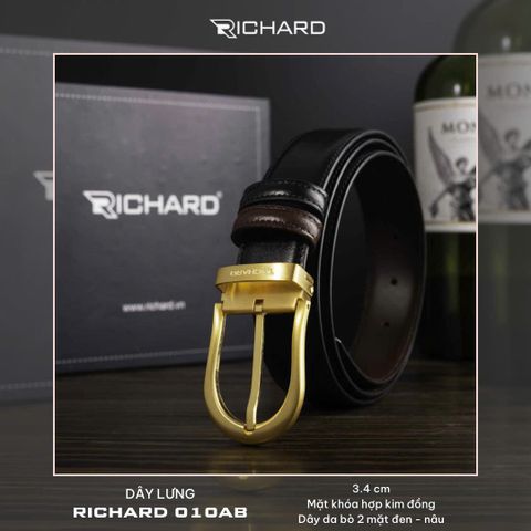 Thắt lưng nam da bò 3.4 cm khóa kim  RC010AB