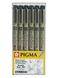 Bút Pigma Nét Micron - BỘ 6 CÂY - XSDK - 6A