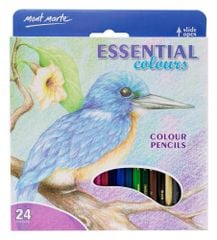 Bộ bút chì màu Mont Marte Colour Pencils 24pc - Essential Colours - MM-MPN0095