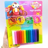 Vỉ 12 Màu Đất Nặn + 4 Khuôn Kiddy Clay