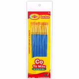 Bộ 10 Cọ Tô Màu Đầu Dẹp Let's Paint - Star Kids K-432/1