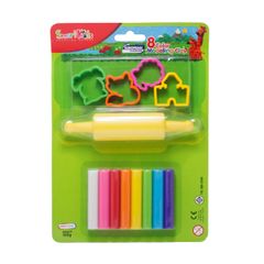 Sáp nặn vỉ nhựa 8 màu kèm 4 khuôn tạo hình + 1 cây lăn sáp SK-BL8M5R