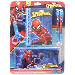 Bộ ghi chú kèm hộp bút 6 món Spider Man-VPH13-1402