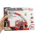 Đồ Chơi Giáo Dục STEM - Metal Bricks 4in1 - 4 Phương Tiện Biến Hình Cứu Hỏa Siêu Bền 1202