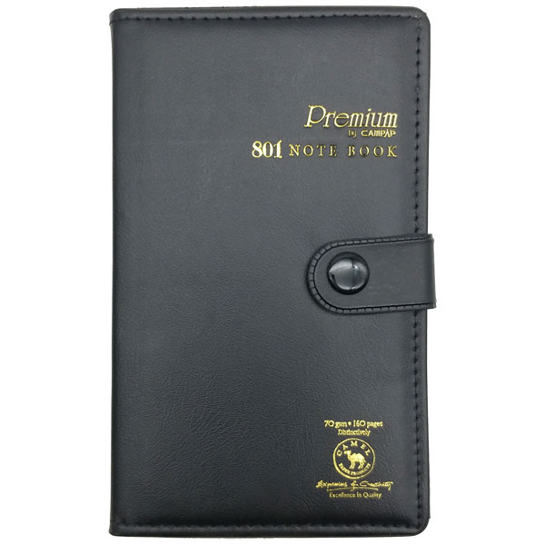 Sổ Bìa Da Kẻ Ngang 160 Trang 70gsm - Campap CA3321 - Màu Đen