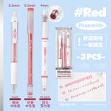 Bộ 3 cây bút mực, bút highlight, con dấu ngôi sao Planwith