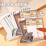 Giấy note, giấy ghi chú - Bộ 50 tờ Mèo dễ thương