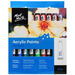 Bộ màu vẽ Mont Marte ACRYLIC PAINTS 18PCE X 12ML - MM-PMHS0033