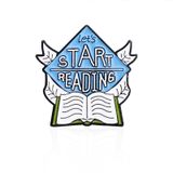 Huy hiệu, ghim cài kim loại trang trí - sách và mèo