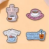 Huy hiệu, ghim cài kim loại trang trí - Coffee