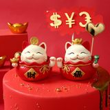 Mô hình trang trí  - Mèo thần tài, thần tài năm mới