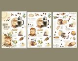 Sticker transfer trang trí tập sổ, vật dụng Gentle Coffee Diary