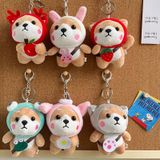 Móc khóa bông - Chó Shiba đội mũ
