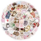 Bộ 50 sticker hình dán trang trí - Phong cách Coquette