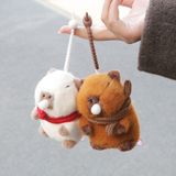 Móc khóa capybara chuột lang nước choàng khăn thổi bong bóng dễ thương