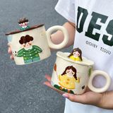 Ly cốc sứ cô cậu bé dễ thương