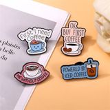 Huy hiệu, ghim cài kim loại trang trí - Coffee