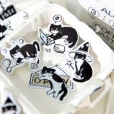 Sticker, hình dán trang trí - Nhật kí mèo đen